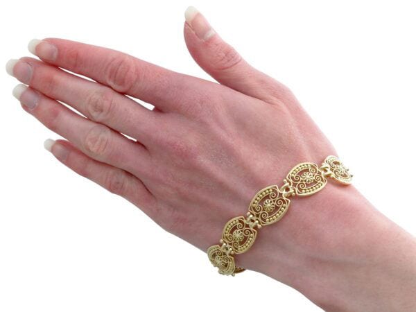 Edwardian Gold Bracelet On Wrist