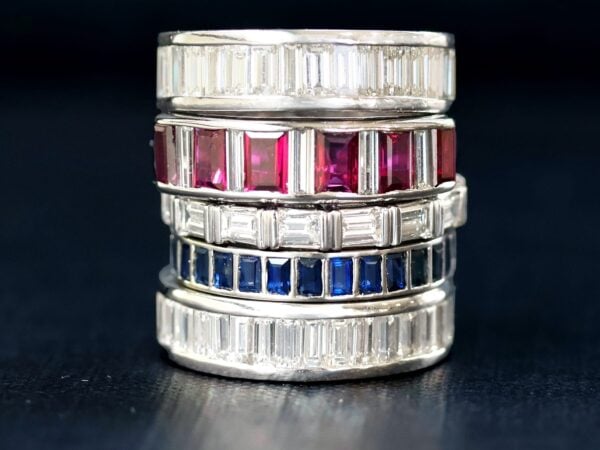 baguette eternity ring stack