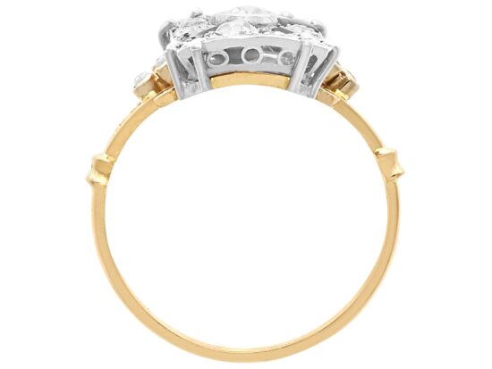 setting of Black Onyx and Diamond Ring Art Deco