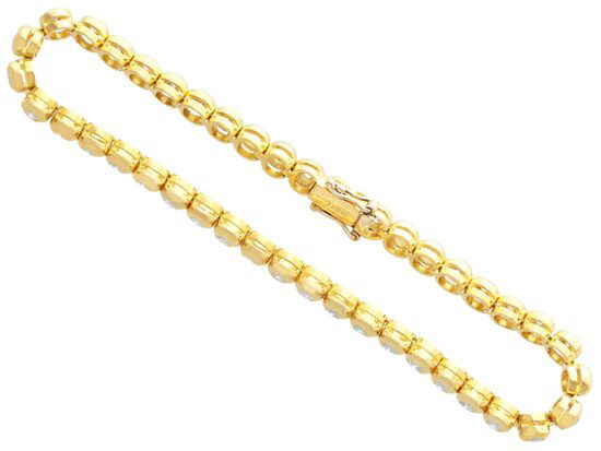 18ct Yellow Gold Diamond Tennis Bracelet