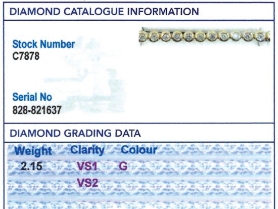 Diamond Grading Card With Bracelet
