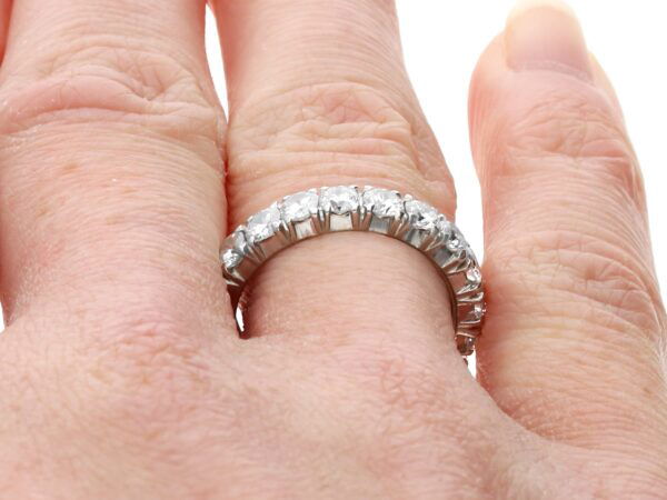 1.8 Carat Diamond Eternity Band on finger