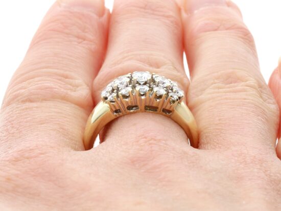 Wearing Three Row Diamond Ring