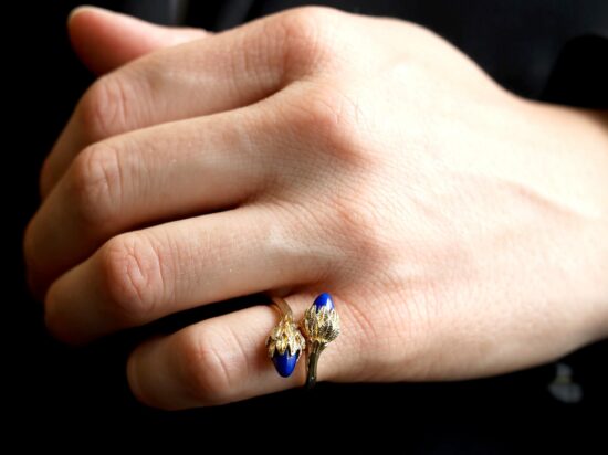 wearing lapis lazuli ring