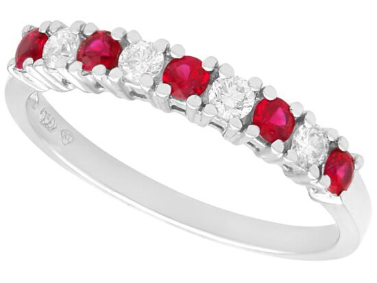 18ct White Gold Ruby and Diamond Eternity Ring