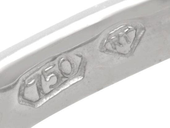 18ct White Gold Ruby and Diamond Eternity Ring hallmarks