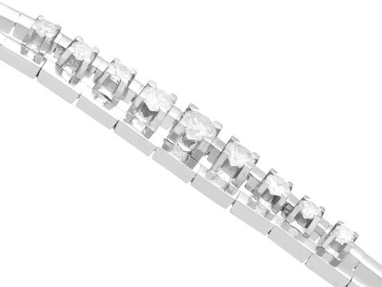 Diamond White Gold Bracelet Angled