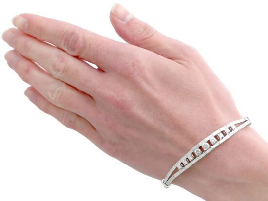 Diamond White Gold Bracelet On Wrist