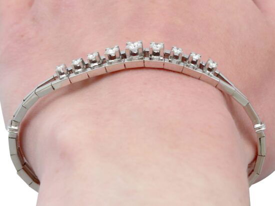 White Gold Bracelet Worn Close Up