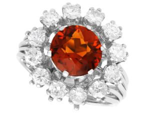 Citrine Cluster Ring Platinum Front