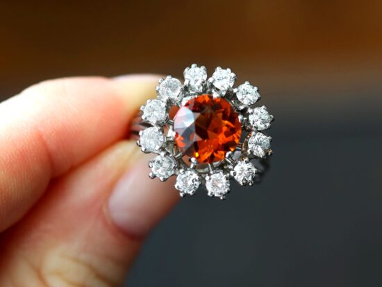 citrine and diamond dress ring
