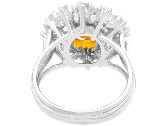 Platinum Citrine Cocktail Ring Shot