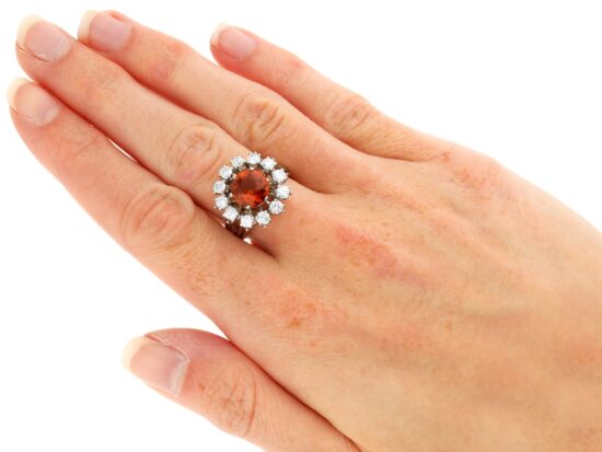 Citrine Cluster Ring Being Worn