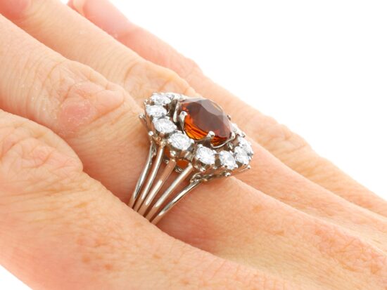 Wearing Citrine Cluster Ring Closeup