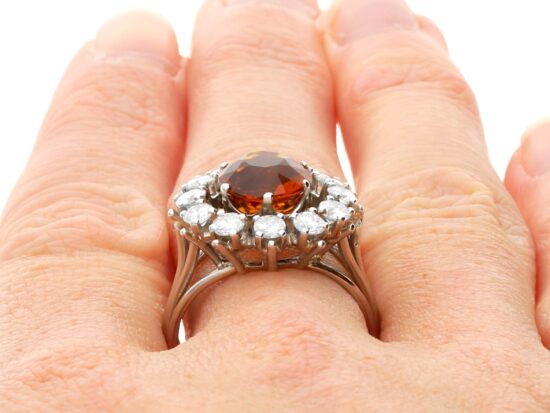Citrine Ring On Hand Closeup