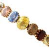 Antique Multi Gemstone Yellow Gold Bangle