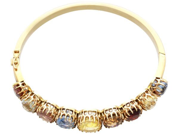 Victorian Multi Gemstone Gold Bangle