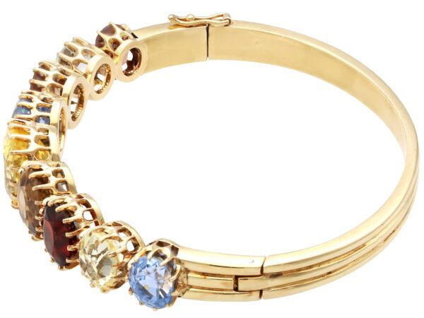 Antique Gemstone Bangle Side View