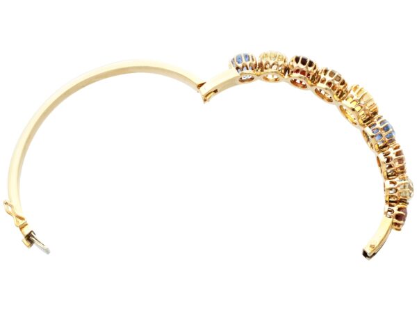 Hinged Multi Gemstone Bangle Open