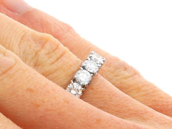 full diamond eternity ring white gold on finger