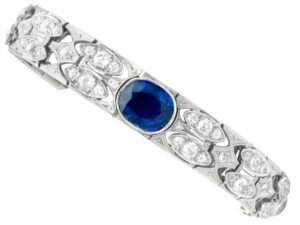 Art Deco Sapphire Diamond Platinum Bracelet