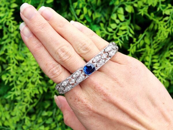 Sapphire Diamond Platinum Bracelet Outdoor
