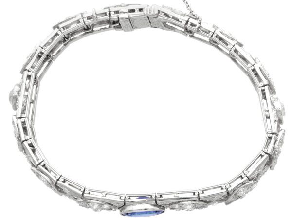Sapphire Diamond Platinum Bracelet