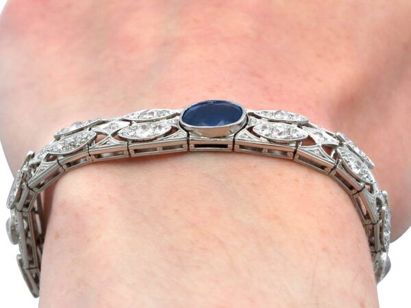 Art Deco Platinum Wrist View Close-Up
