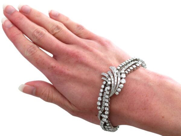 Diamond Platinum Bracelet On Wrist