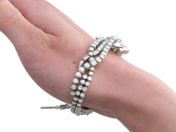 Diamond Platinum Bracelet Worn
