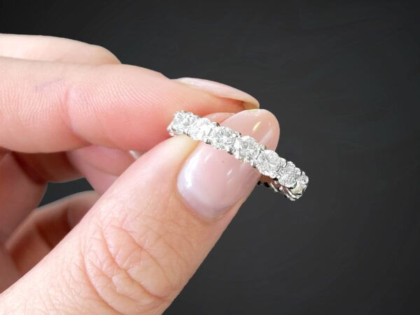 platinum size o diamond eternity ring