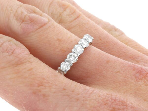 size o diamond eternity ring on hand