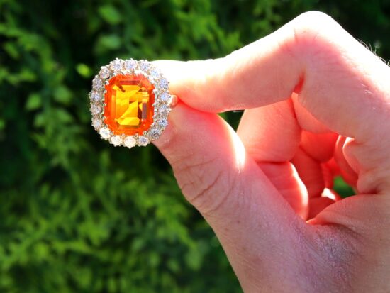 Fire Opal and 1ct Diamond Dress Ring Outside