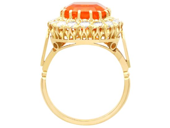 4.92ct Fire Opal and 1ct Diamond Dress Ring