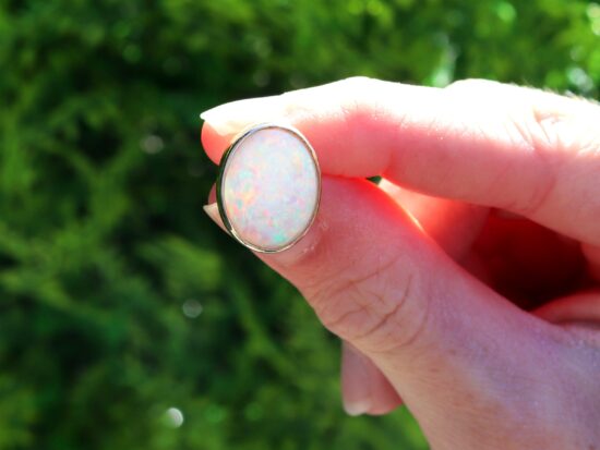 Vintage Opal Stud Earrings Front