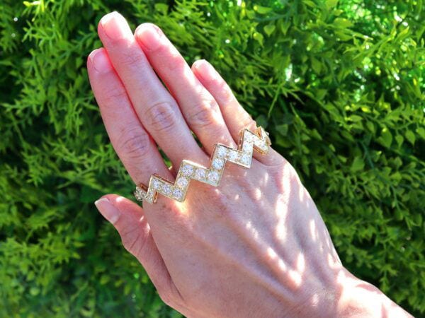 Yellow Gold Diamond Bangle Outdoor