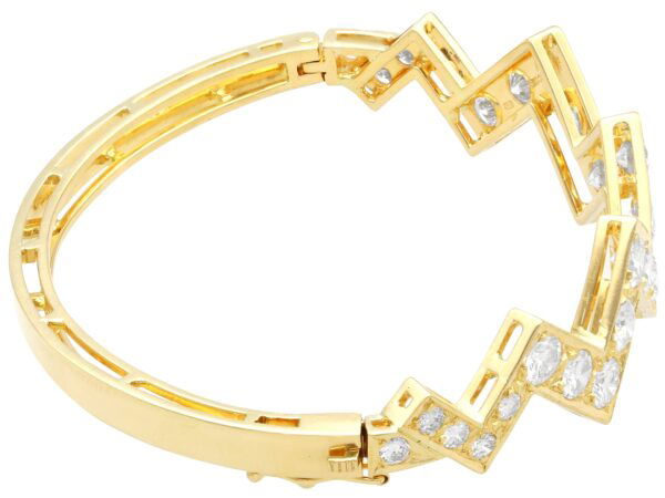 Vintage Diamond Bangle Angled View