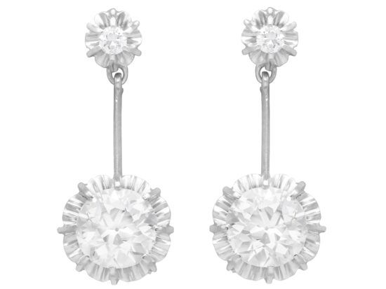4.7 carat diamond drop earrings