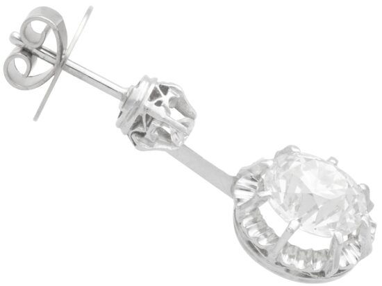 platinum diamond drop earring