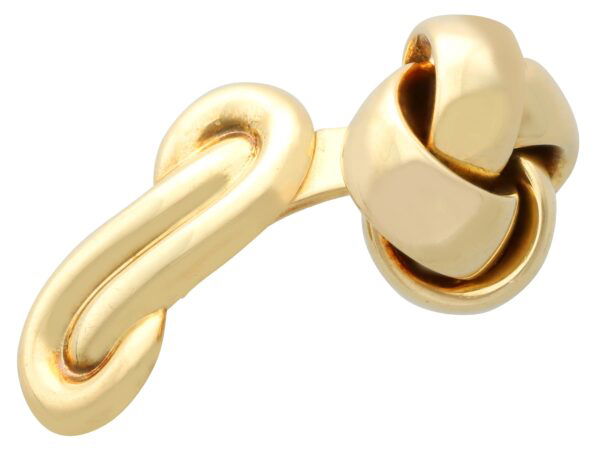 14ct yellow gold knot cufflink