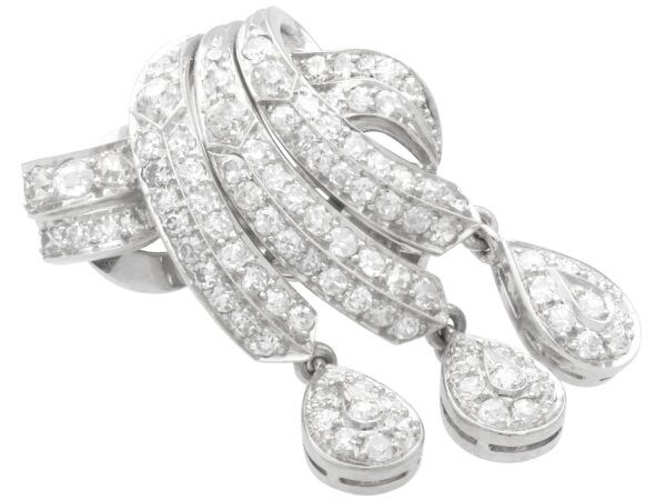 platinum diamond drop earring