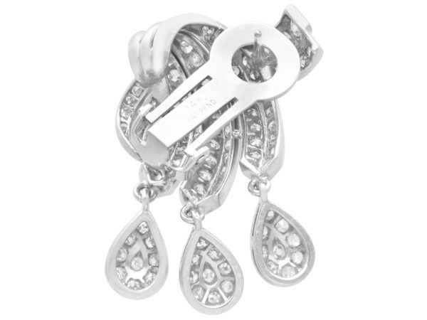 platinum diamond drop earrings back
