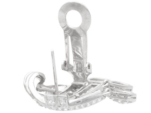 platinum diamond drop earrings open