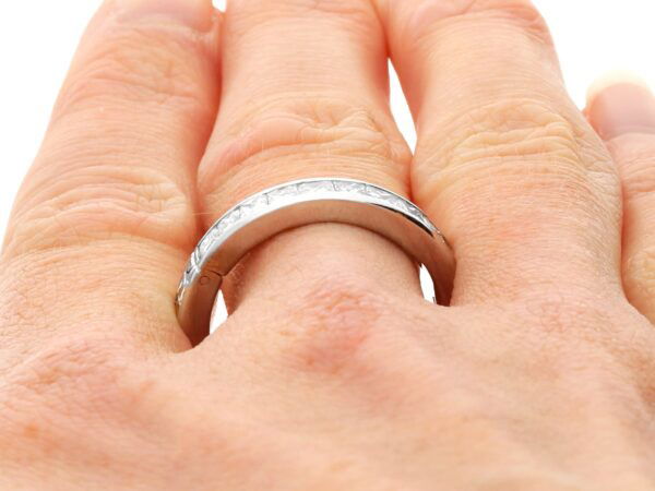 Diamond Eternity Ring White Gold for Sale on finger