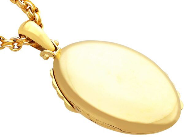 antique gold snake locket reverse