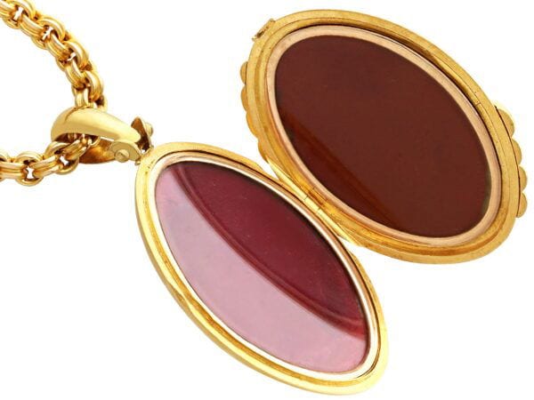 antique gold snake locket open