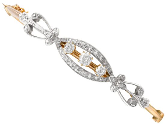 Antique Diamond Bangle in Rose Gold