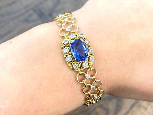 Sapphire Yellow Gold Bracelet On Wrist