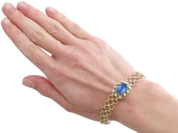 Sapphire Yellow Gold Bracelet On Wrist