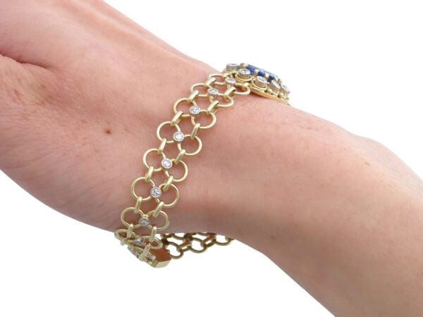 Vintage Sapphire Bracelet Worn Close-Up